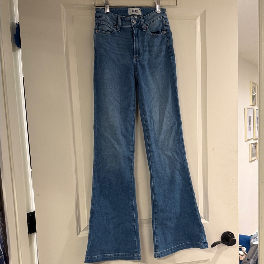 PAIGE Women's Flare Blue Jeans